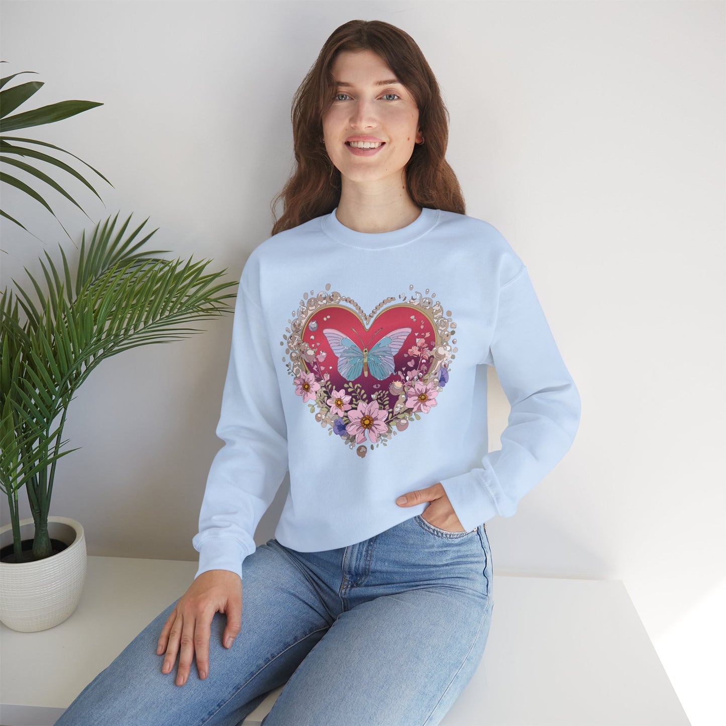 Floral Heart Sweatshirt, Floral Love Sweatshirt, Valentine's Day Sweatshirt, Heart Floral Sweatshirt