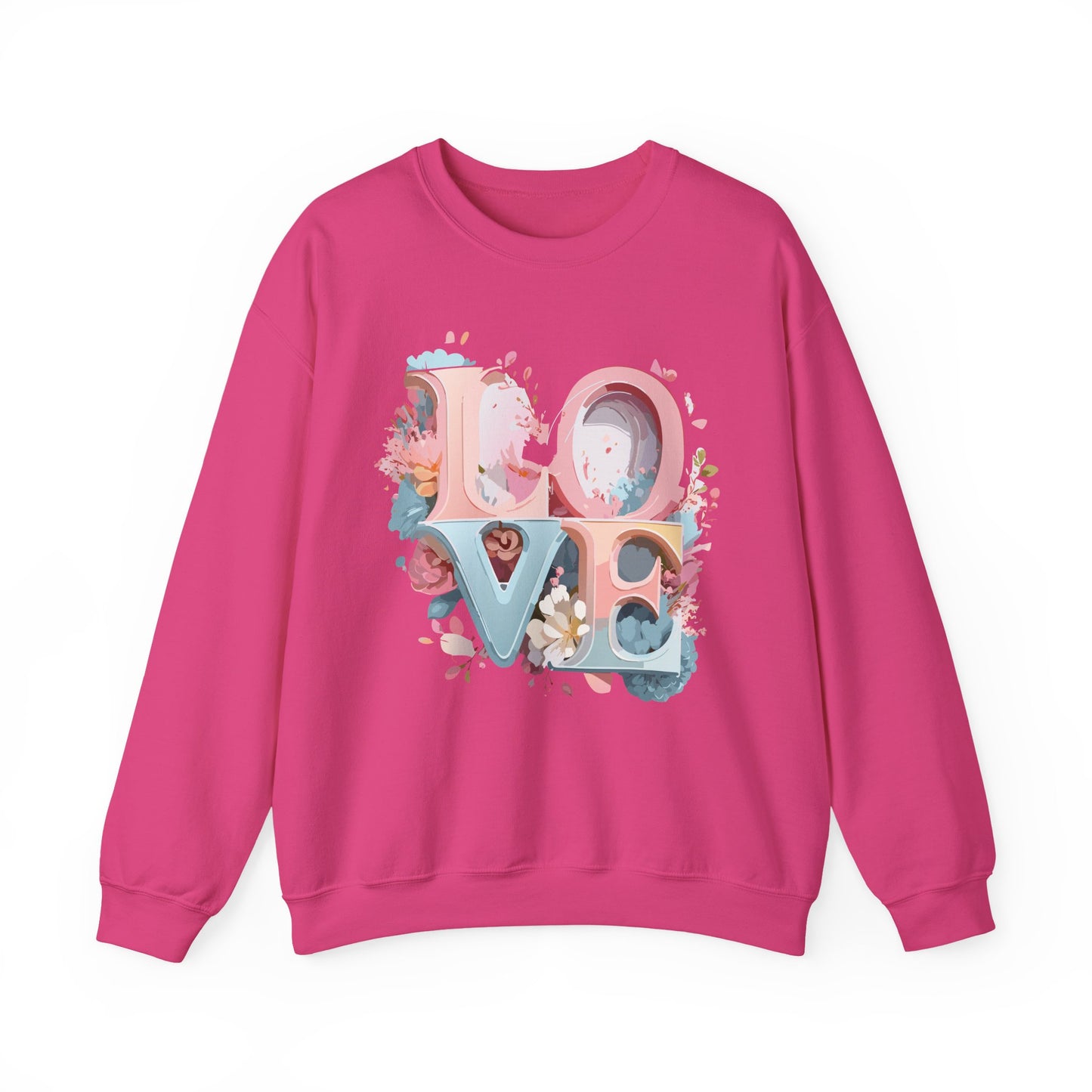 Floral Love Sweatshirt, Valentine's Day Sweatshirt, Love Flower Sweatshirt