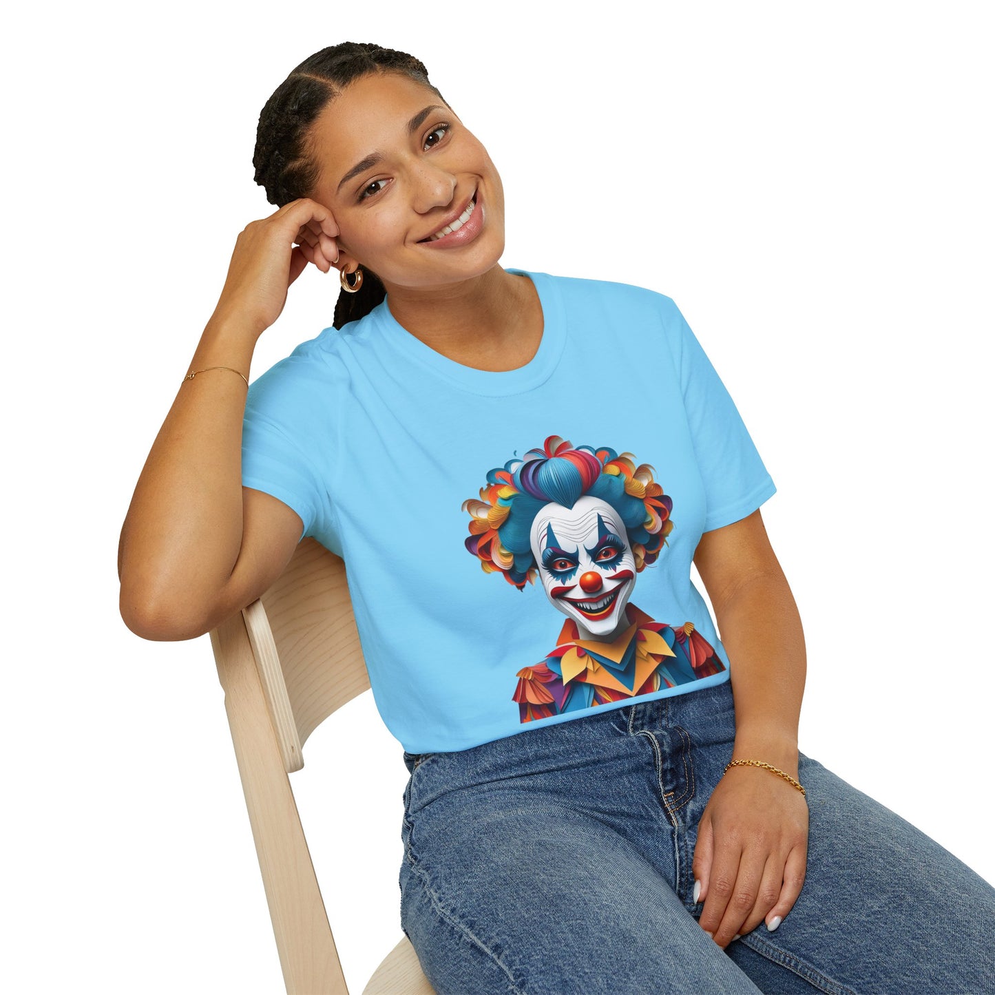 Clown Shirt, T Shirt with Clown, Funny Man Shirt, Tee Shirt with Funny Man, Circus Shirt, Shirt with Circus, Scary Man Shirt, Shirt with Scary Man