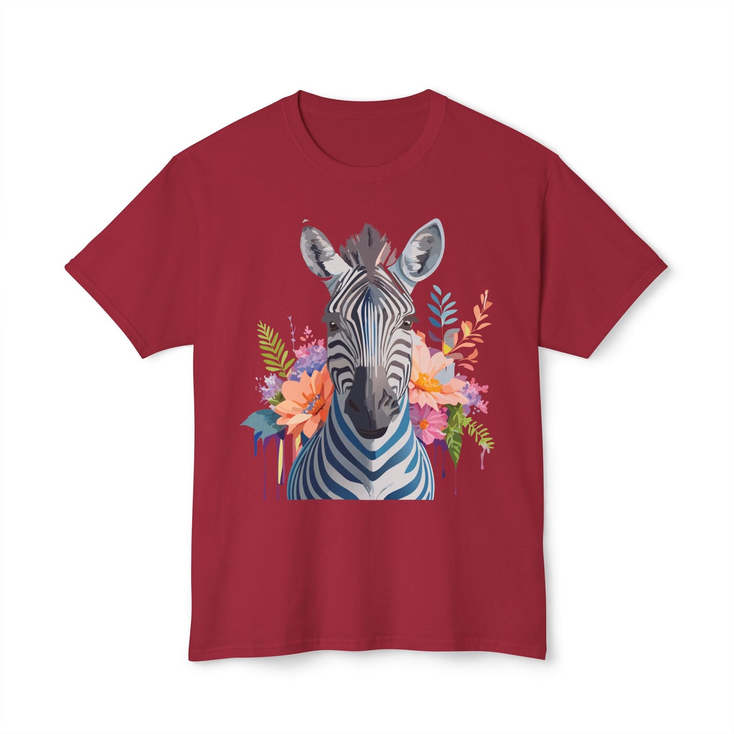 Zebra T-Shirt, Vintage Zebra Tee, Floral Tees, Zebra Art Design Shirt, Tee Shirt with Zebra 5