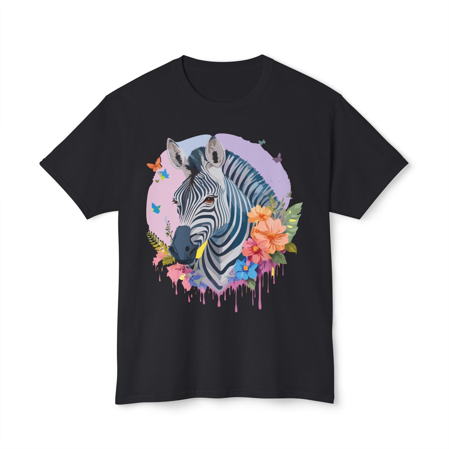 Zebra T-Shirt, Vintage Zebra Tee, Floral Tees, Zebra Art Design Shirt, Tee Shirt with Zebra 3