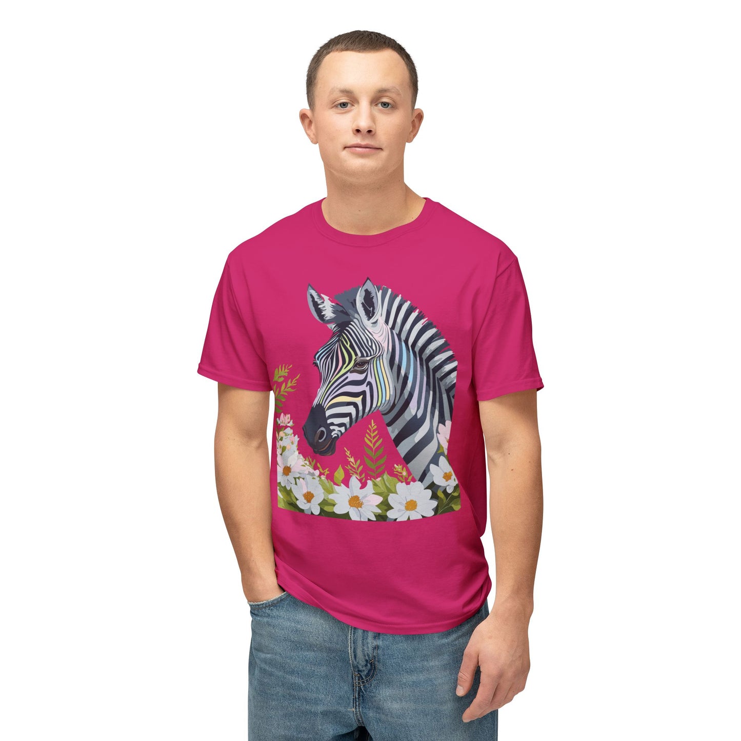 Zebra T-Shirt, Vintage Zebra Tee, Floral Tees, Zebra Art Design Shirt, Tee Shirt with Zebra 7