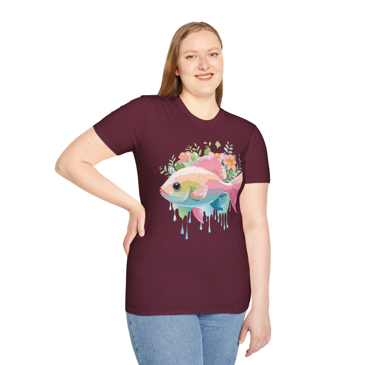 Fish Art Design Shirt, T Shirt with Fish, Graphic Shirt, Tee Shirt with Graphic Design, Shirt with Fish Graphic Art