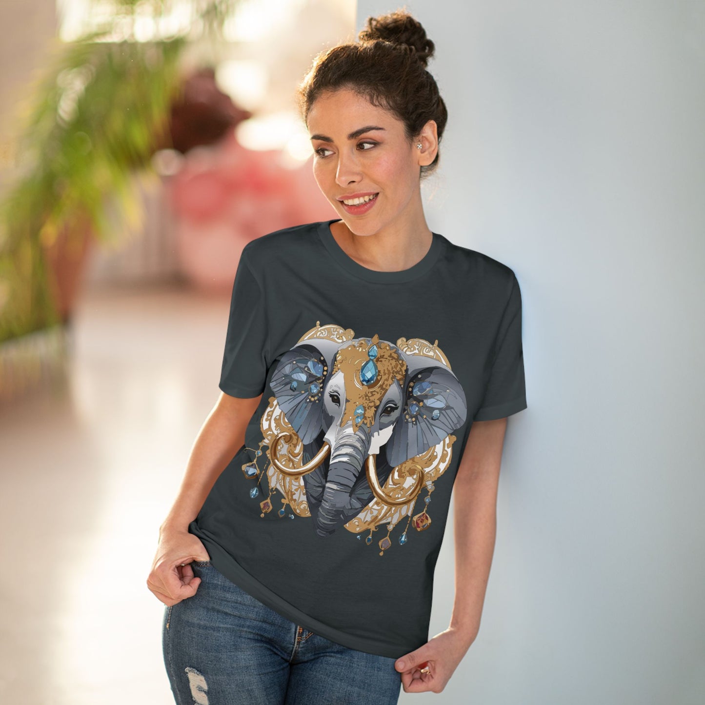 Organic T-shirt with Animals - Elephant