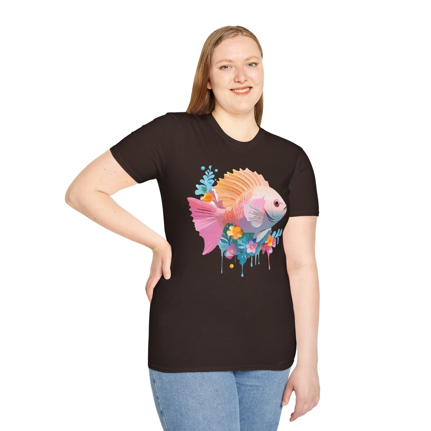 Fish Art Design Shirt, T Shirt with Fish, Graphic Shirt, Tee Shirt with Graphic Design, Shirt with Fish Graphic Art