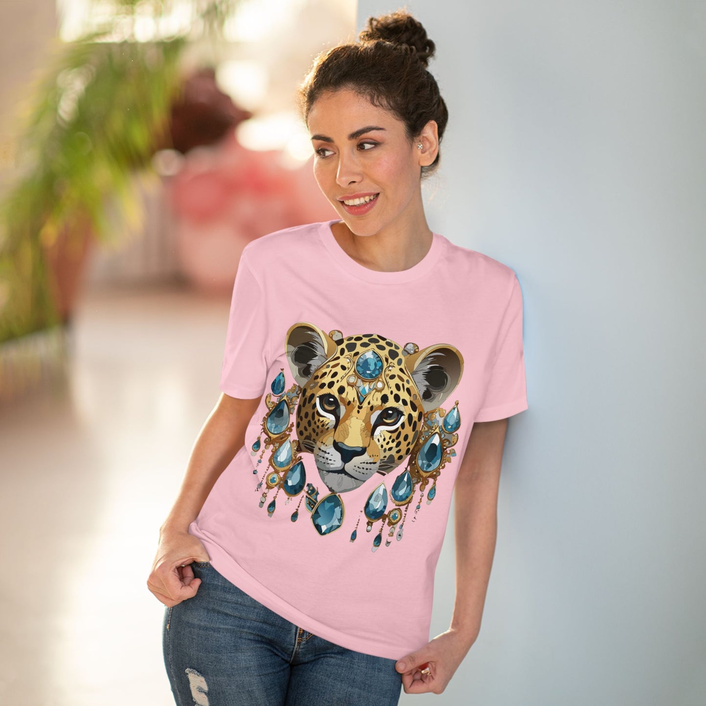 Organic T-shirt with Animals - Cheetah