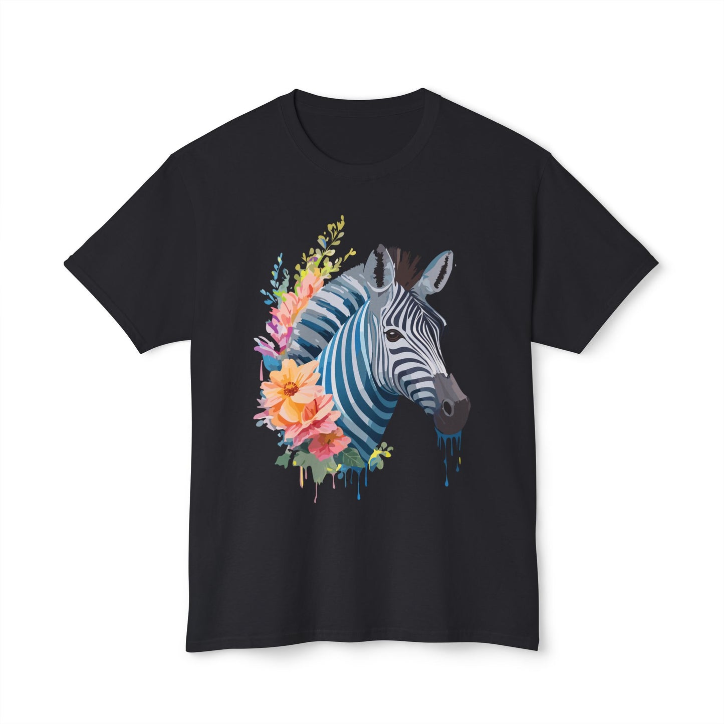 Zebra T-Shirt, Vintage Zebra Tee, Floral Tees, Zebra Art Design Shirt, Tee Shirt with Zebra 4