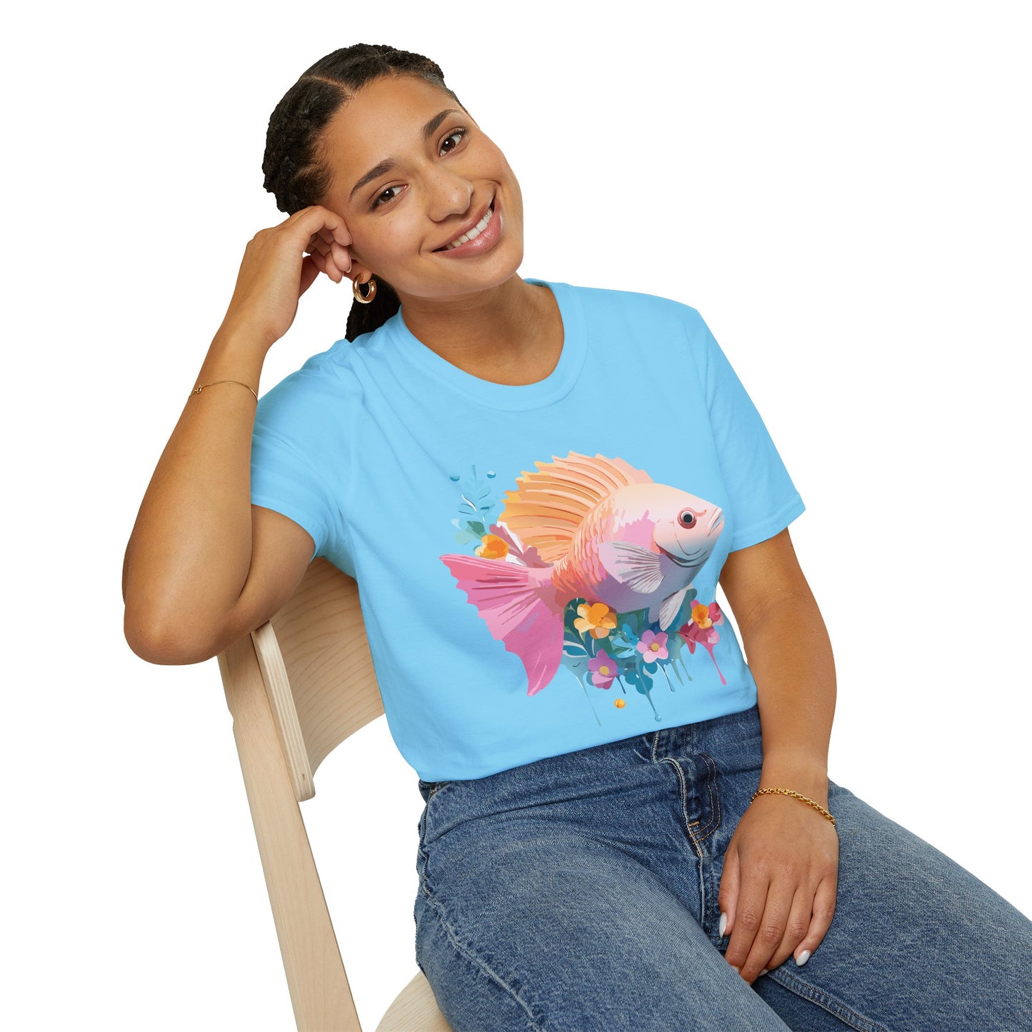 Fish Art Design Shirt, T Shirt with Fish, Graphic Shirt, Tee Shirt with Graphic Design, Shirt with Fish Graphic Art
