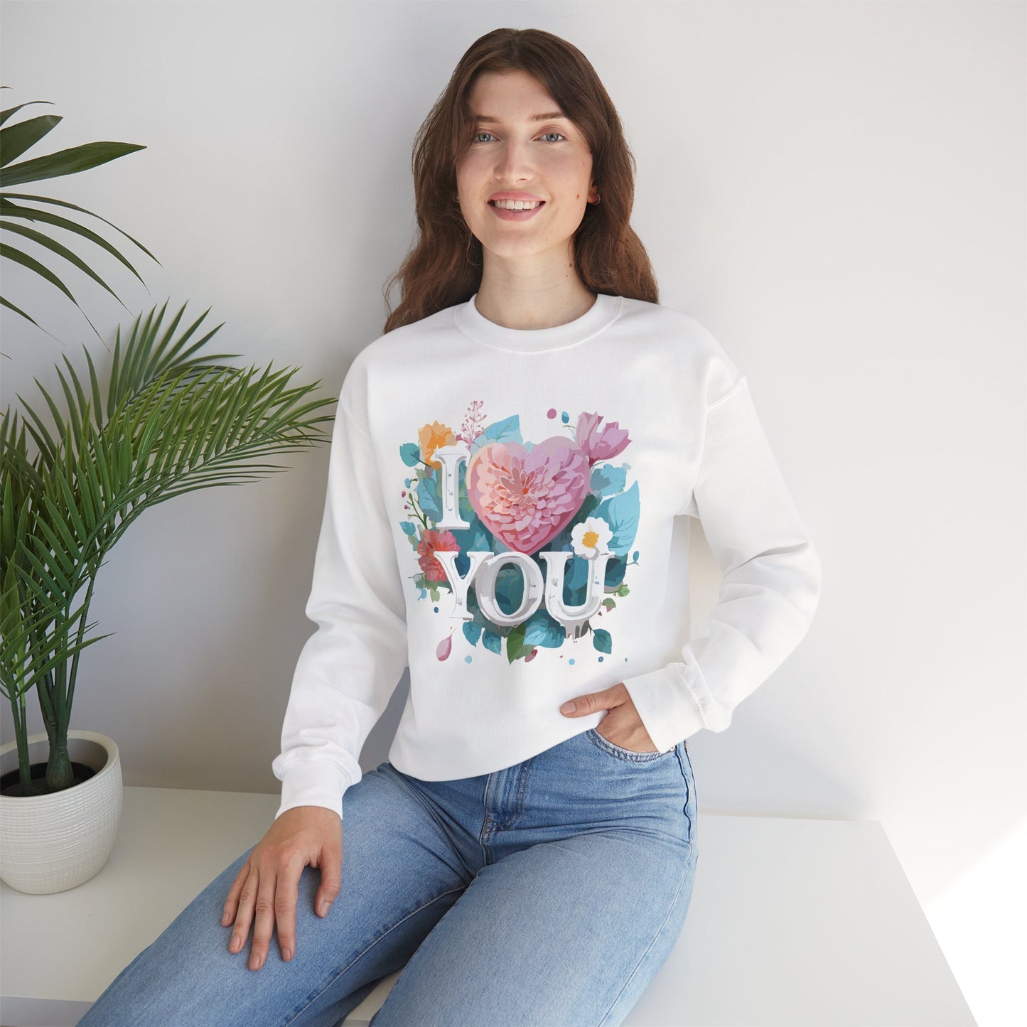 Floral Love Sweatshirt, Valentine's Day Sweatshirt, Love Flower Sweatshirt