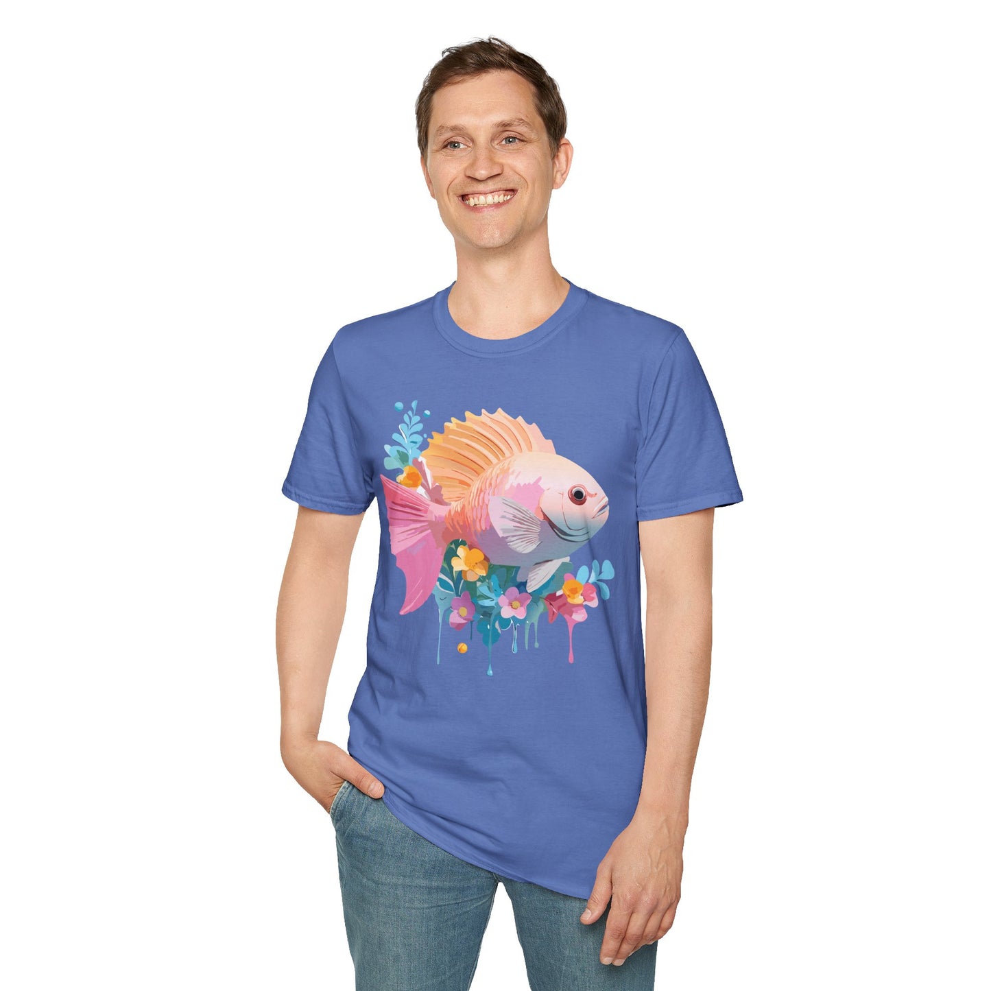 Fish Art Design Shirt, T Shirt with Fish, Graphic Shirt, Tee Shirt with Graphic Design, Shirt with Fish Graphic Art