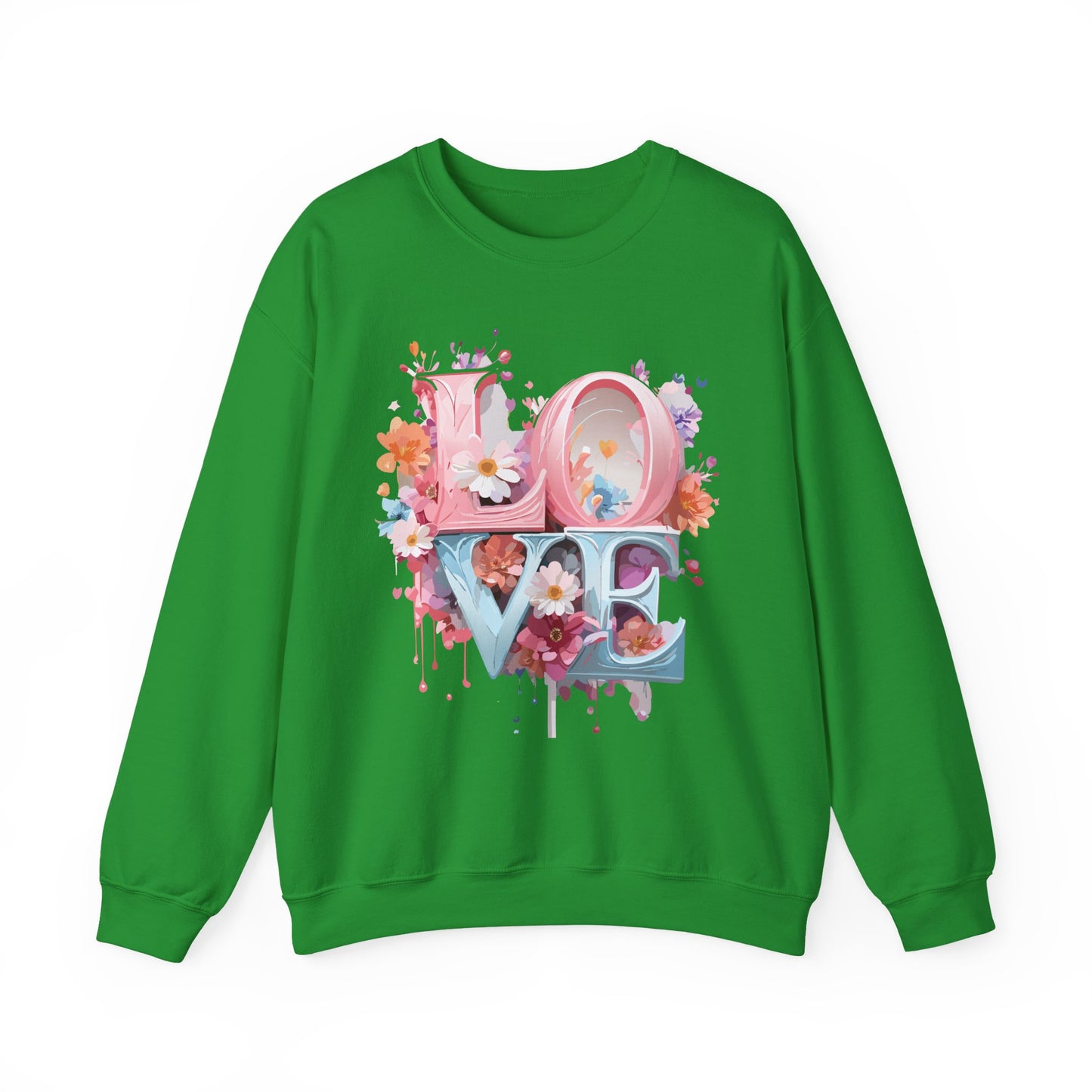 Floral Love Sweatshirt, Valentine's Day Sweatshirt, Love Flower Sweatshirt