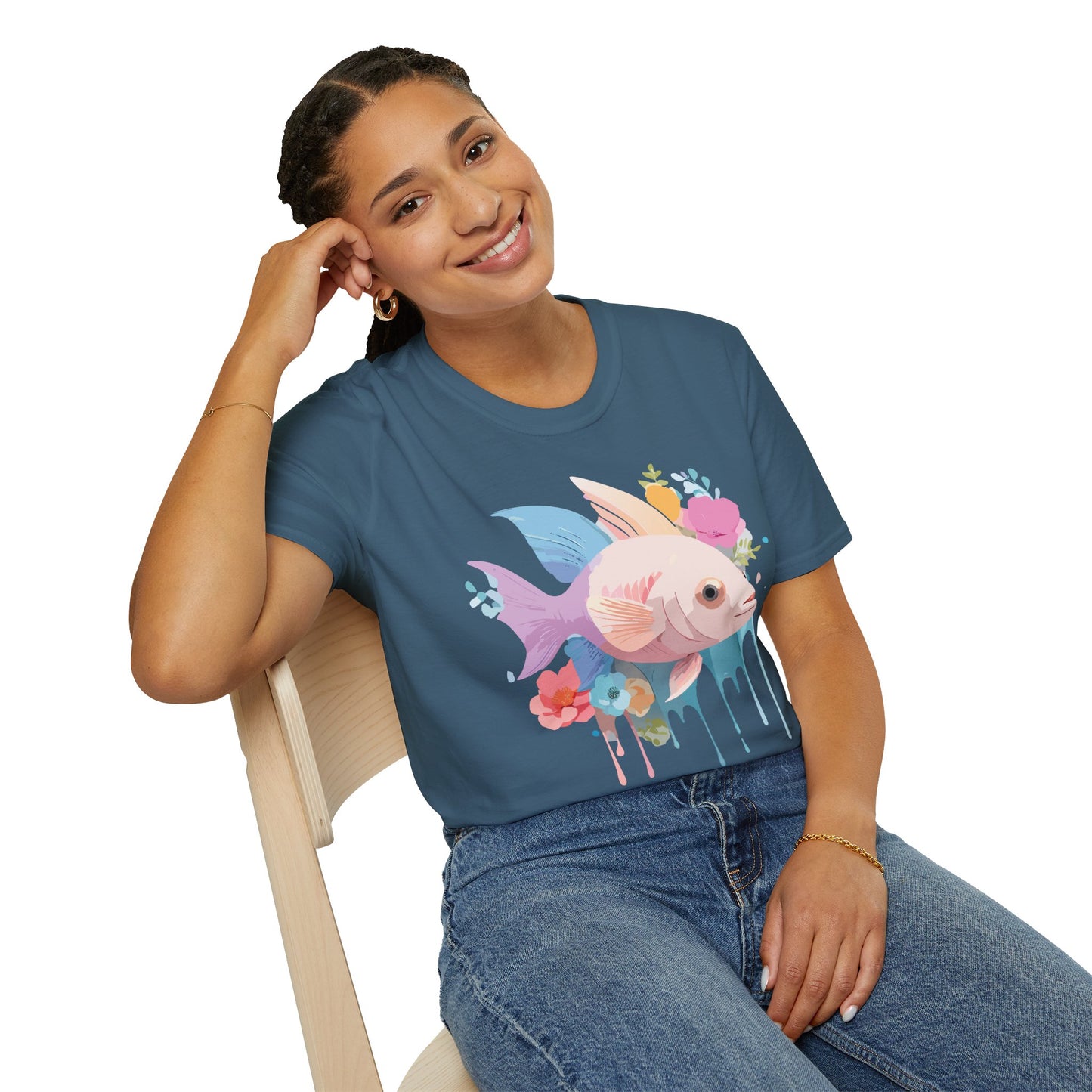 Fish Art Design Shirt, T Shirt with Fish, Graphic Shirt, Tee Shirt with Graphic Design, Shirt with Fish Graphic Art
