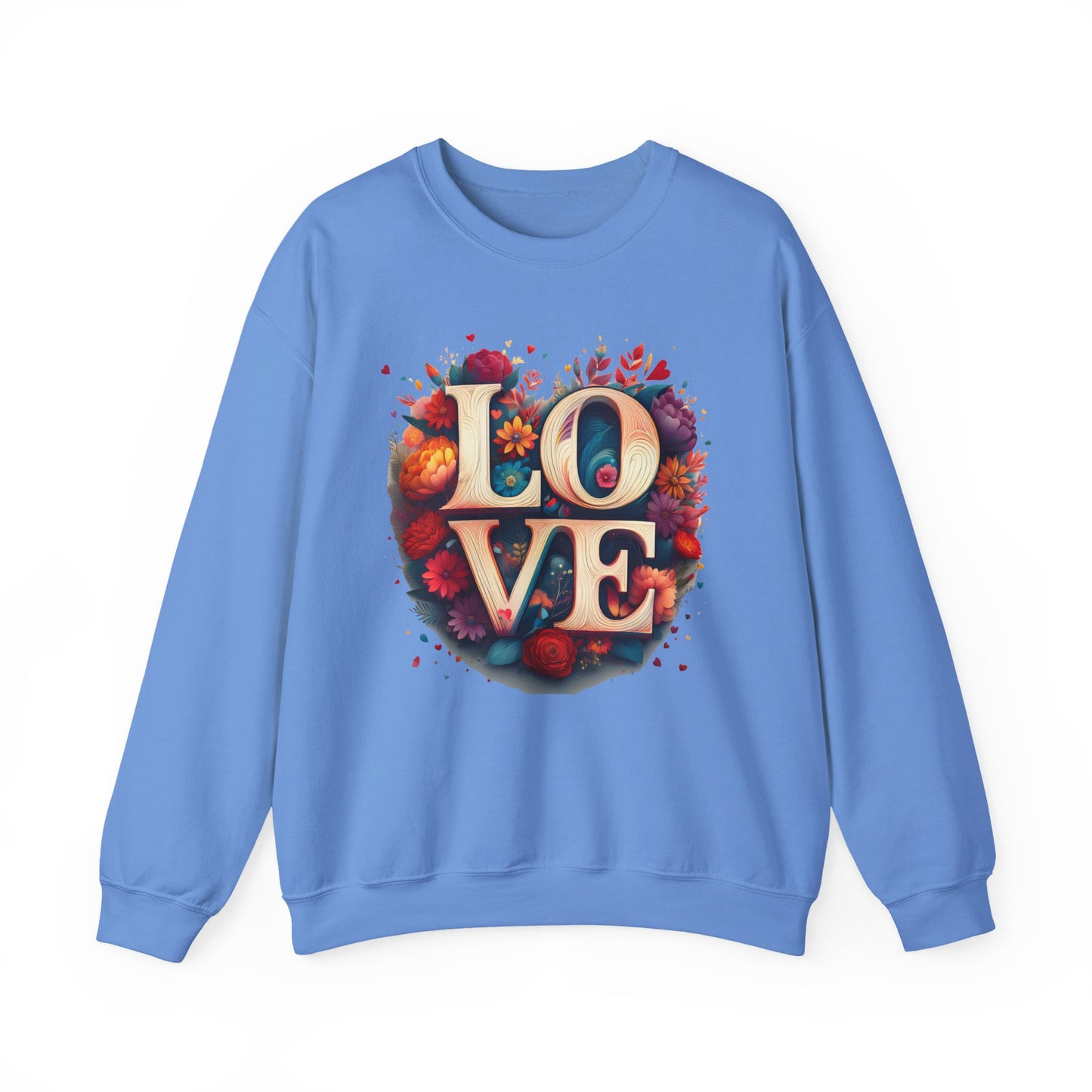 Floral Love Sweatshirt, Valentine's Day Sweatshirt, Love Flower Sweatshirt