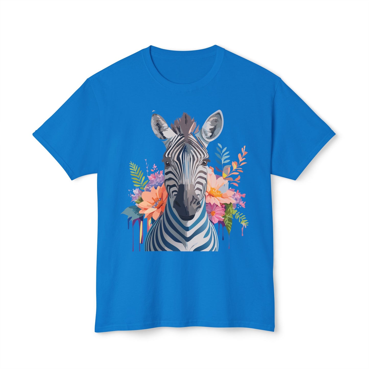 Zebra T-Shirt, Vintage Zebra Tee, Floral Tees, Zebra Art Design Shirt, Tee Shirt with Zebra 5