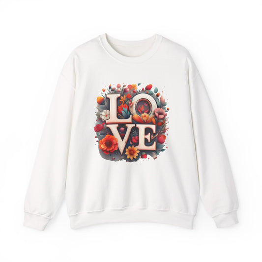 Floral Love Sweatshirt, Valentine's Day Sweatshirt, Love Flower Sweatshirt