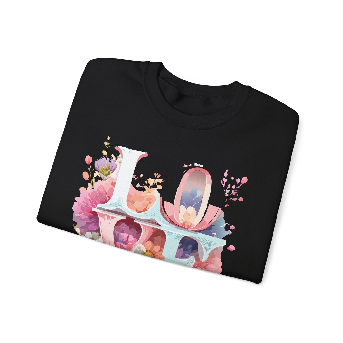 Floral Love Sweatshirt, Valentine's Day Sweatshirt, Love Flower Sweatshirt