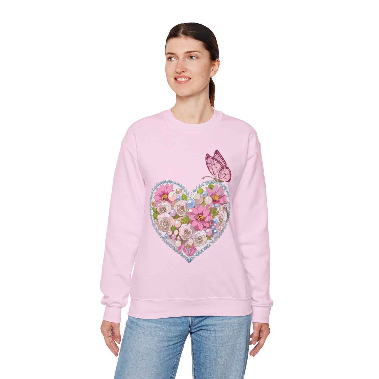 Floral Heart Sweatshirt, Floral Love Sweatshirt, Valentine's Day Sweatshirt, Heart Floral Sweatshirt
