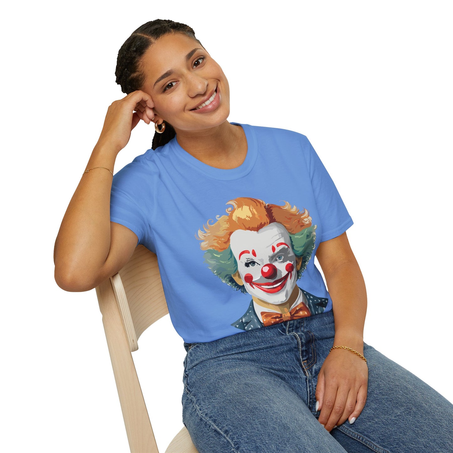 Clown Shirt, T Shirt with Clown, Funny Man Shirt, Tee Shirt with Funny Man, Circus Shirt, Shirt with Circus, Scary Man Shirt, Shirt with Scary Man
