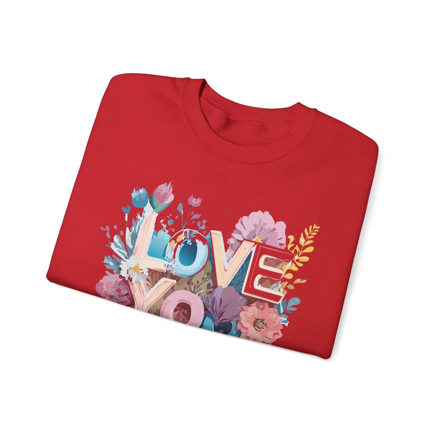 Floral Love Sweatshirt, Valentine's Day Sweatshirt, Love Flower Sweatshirt