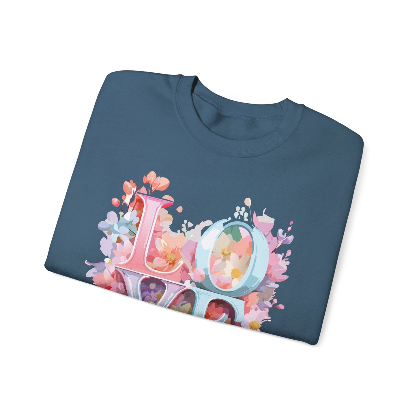 Floral Love Sweatshirt, Valentine's Day Sweatshirt, Love Flower Sweatshirt