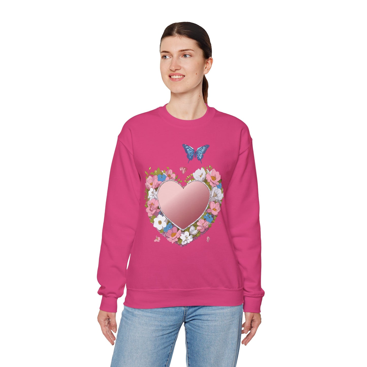 Floral Heart Sweatshirt, Floral Love Sweatshirt, Valentine's Day Sweatshirt, Heart Floral Sweatshirt