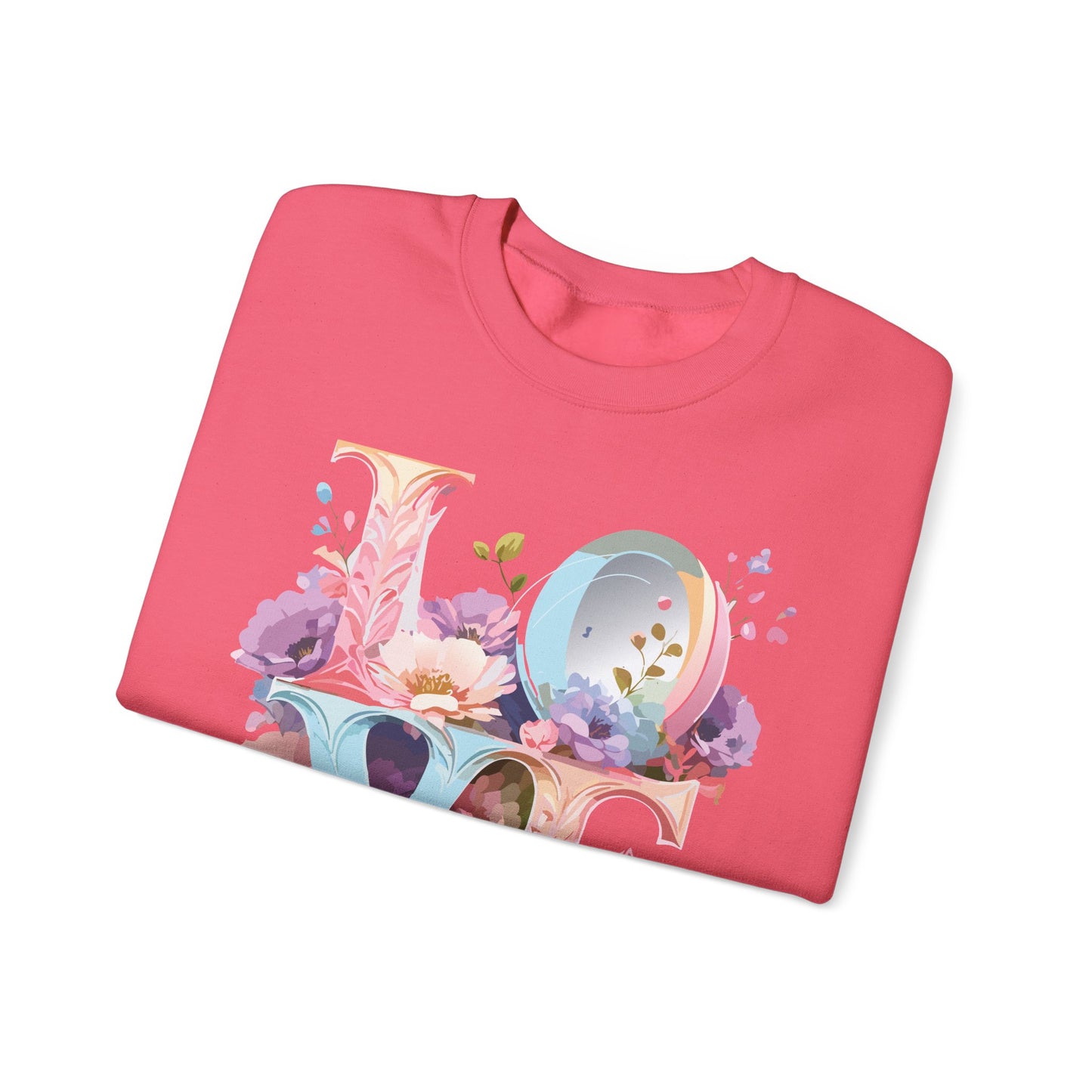 Floral Love Sweatshirt, Valentine's Day Sweatshirt, Love Flower Sweatshirt