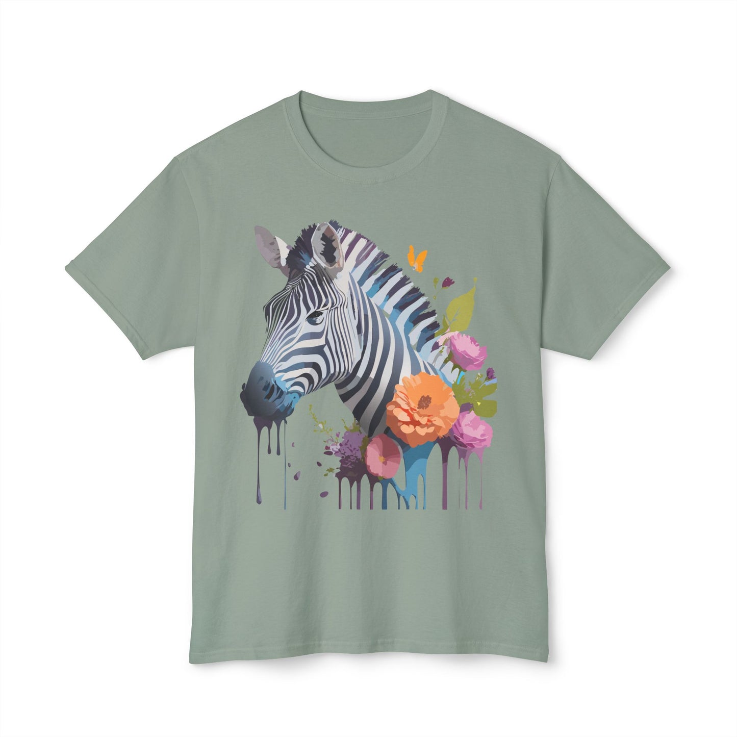 Zebra T-Shirt, Vintage Zebra Tee, Floral Tees, Zebra Art Design Shirt, Tee Shirt with Zebra 9