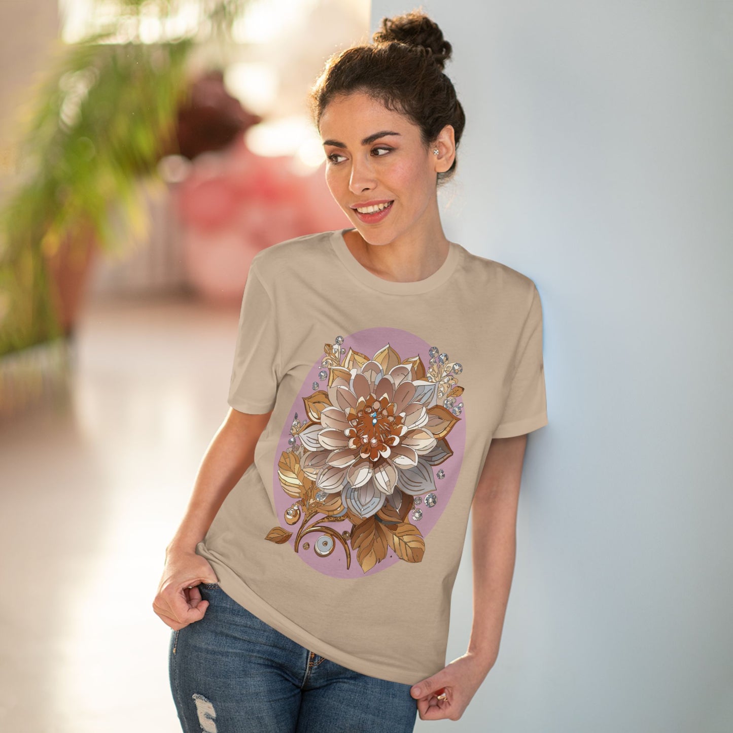 Organic T-shirt with Flower