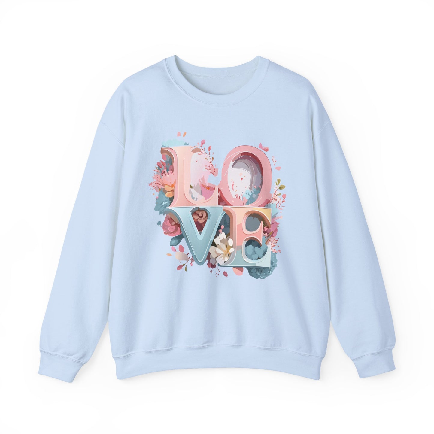 Floral Love Sweatshirt, Valentine's Day Sweatshirt, Love Flower Sweatshirt