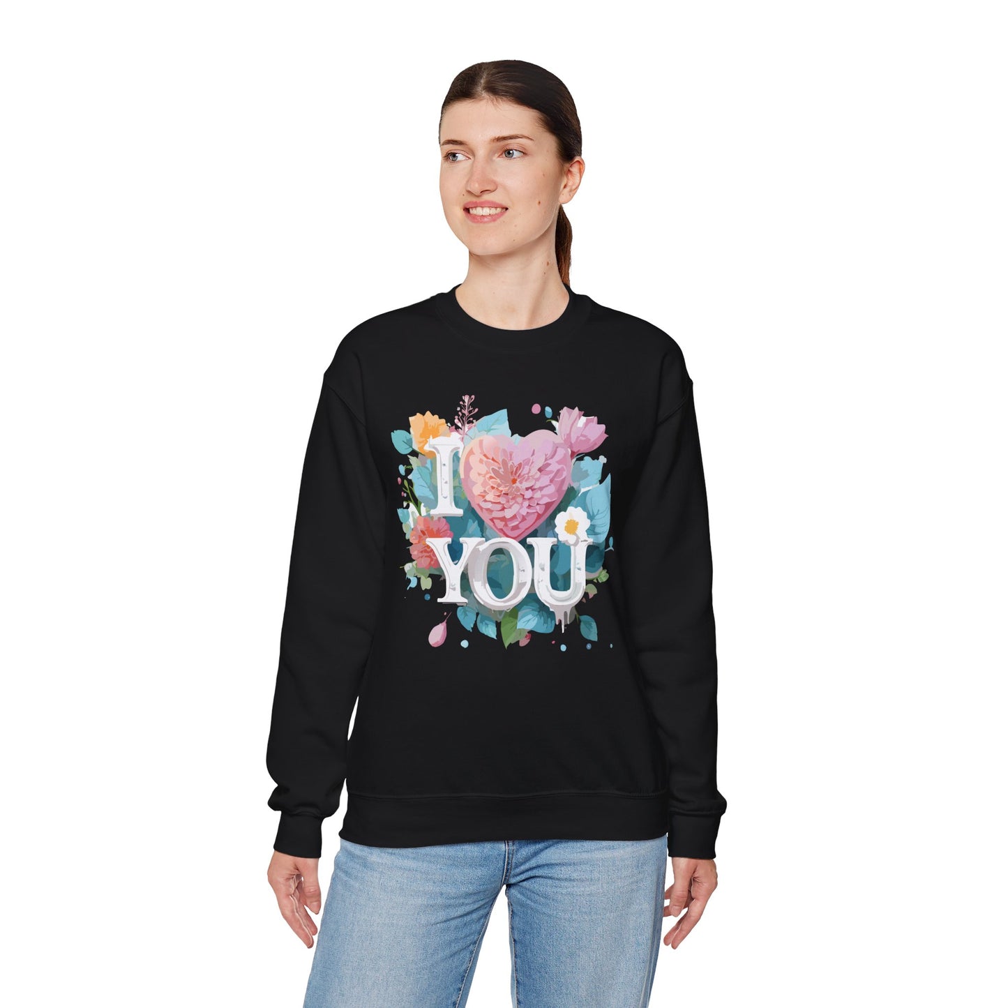 Floral Love Sweatshirt, Valentine's Day Sweatshirt, Love Flower Sweatshirt