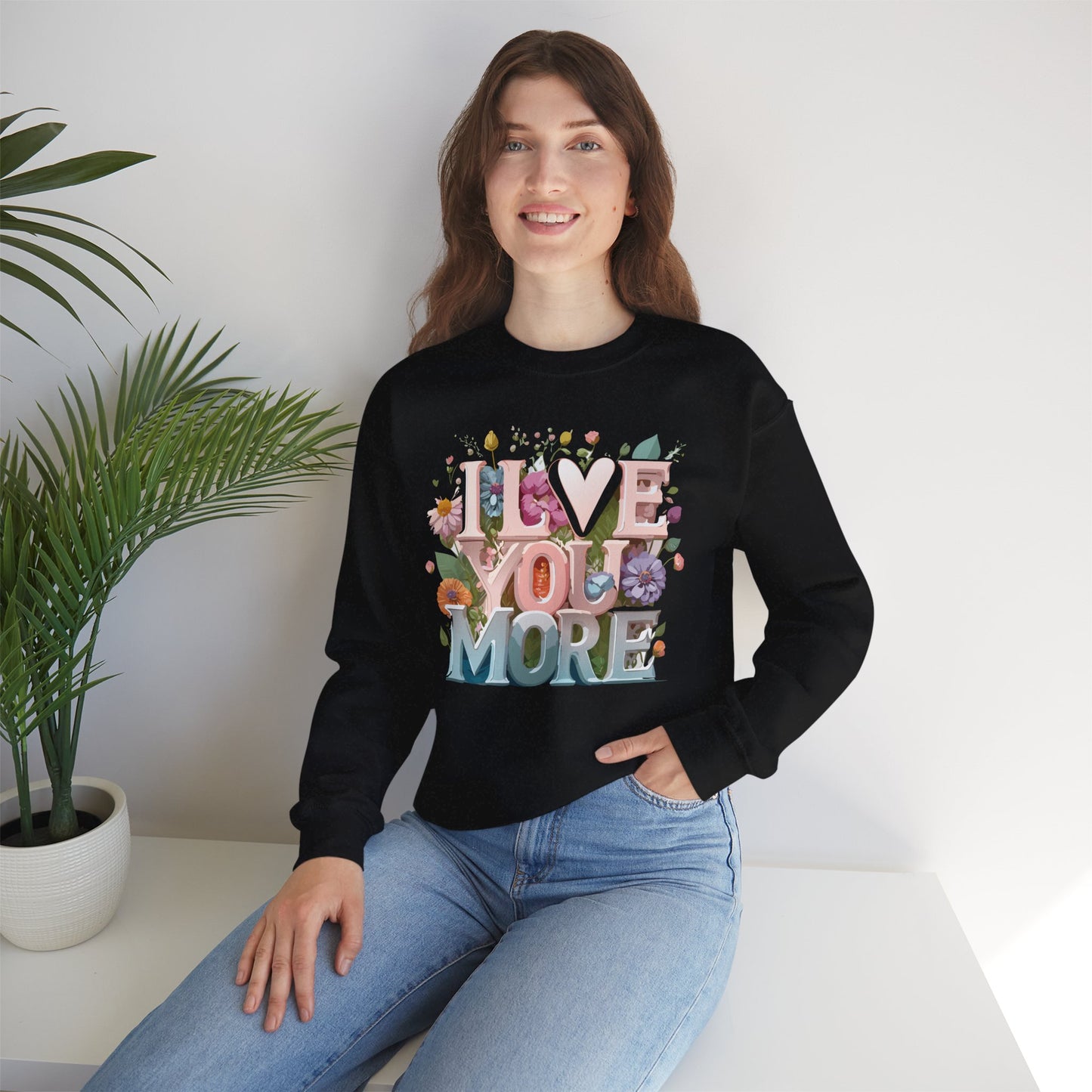 Floral Love Sweatshirt, Valentine's Day Sweatshirt, Love Flower Sweatshirt