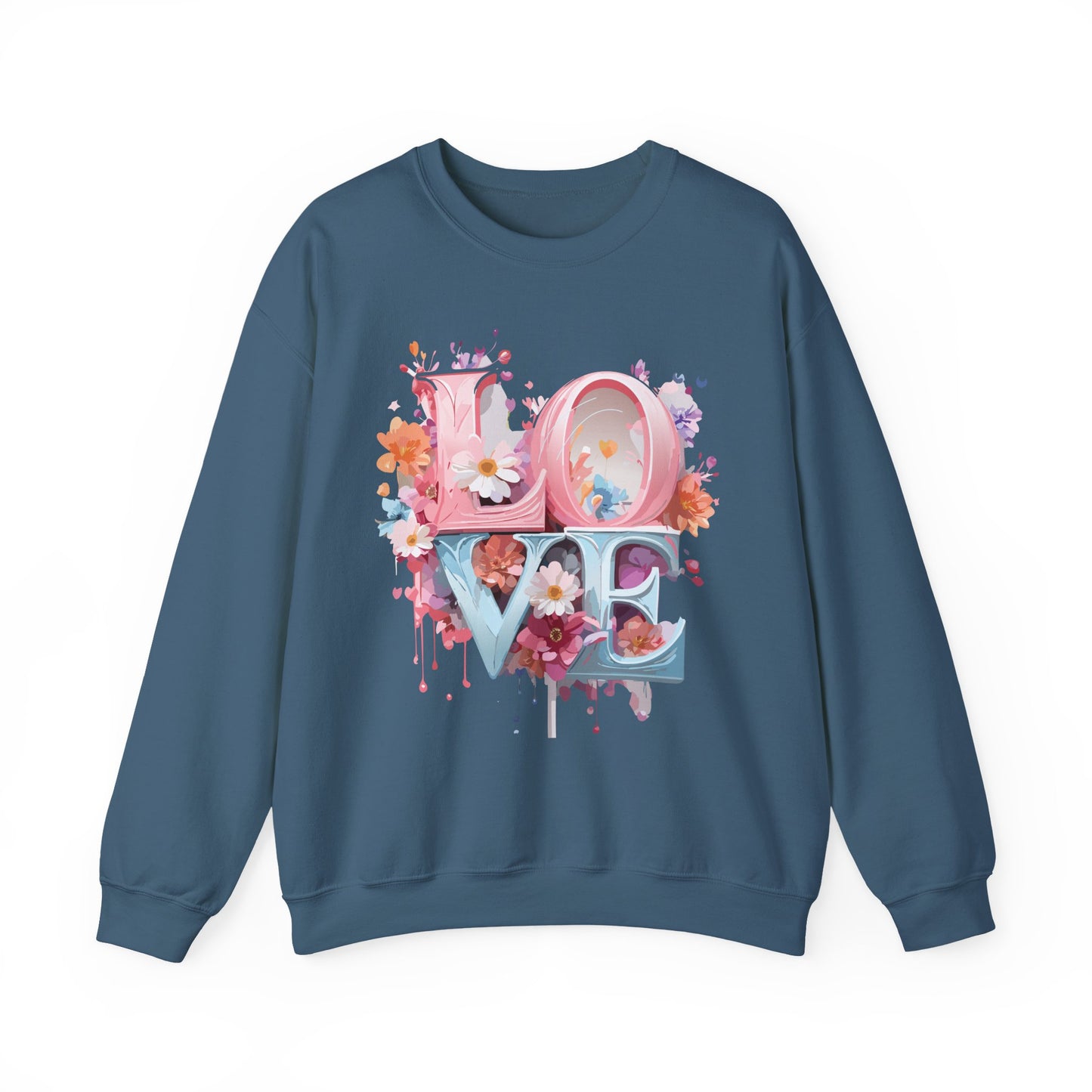 Floral Love Sweatshirt, Valentine's Day Sweatshirt, Love Flower Sweatshirt