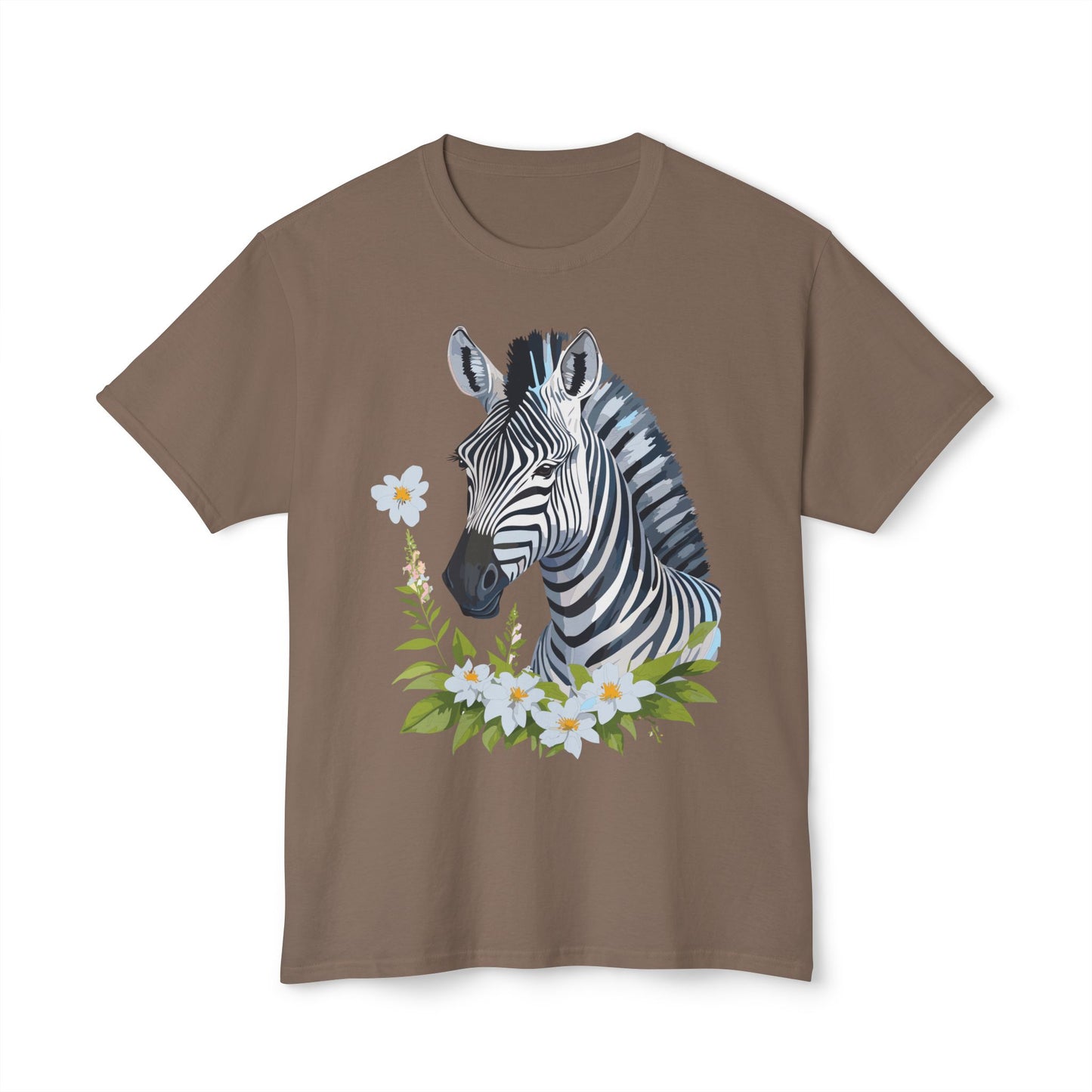Zebra T-Shirt, Vintage Zebra Tee, Floral Tees, Zebra Art Design Shirt, Tee Shirt with Zebra 1
