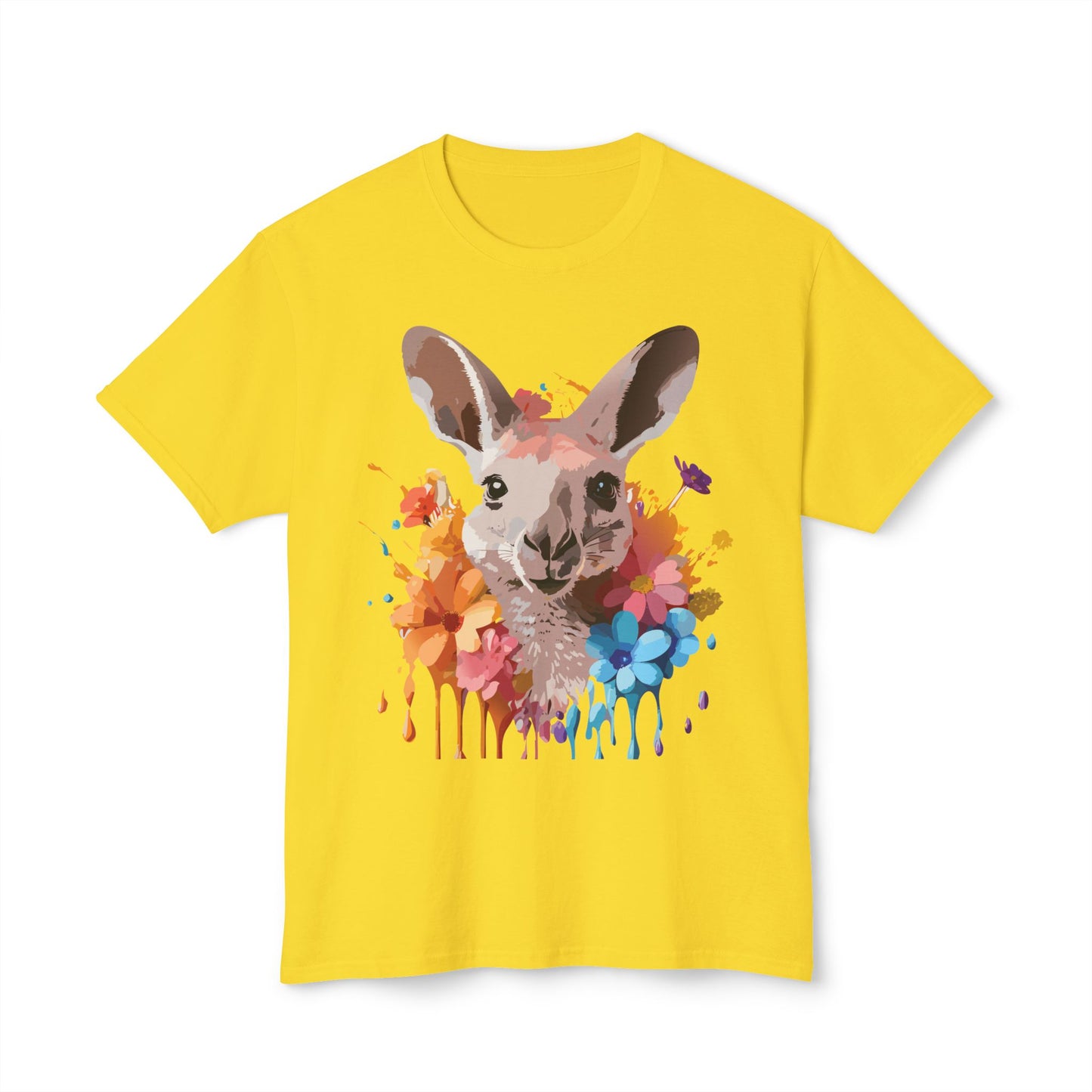 Kangaroo T-Shirt, Vintage Kangaroo Tee, Floral Tees, Kangaroo Art Design Shirt, Tee Shirt with Kangaroo 1