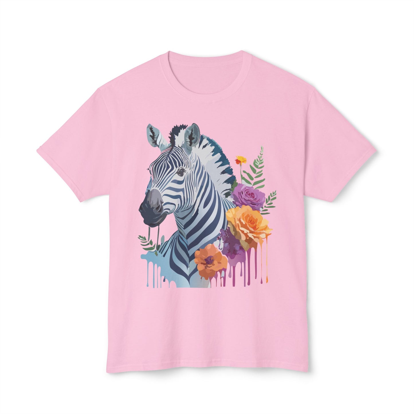 Zebra T-Shirt, Vintage Zebra Tee, Floral Tees, Zebra Art Design Shirt, Tee Shirt with Zebra 2