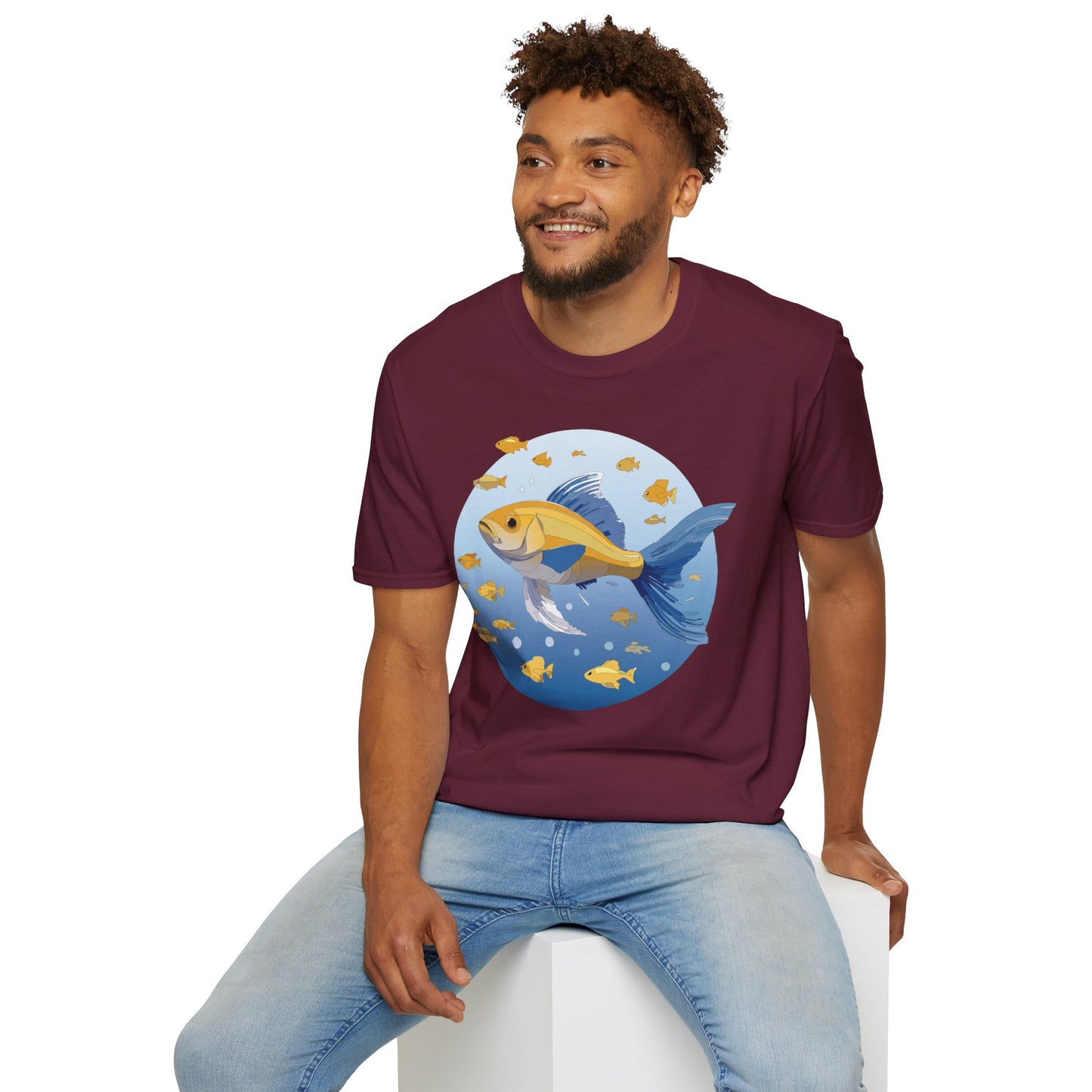 Fish Art Design Shirt, T Shirt with Fish, Graphic Shirt, Tee Shirt with Graphic Design, Shirt with Fish Graphic Art