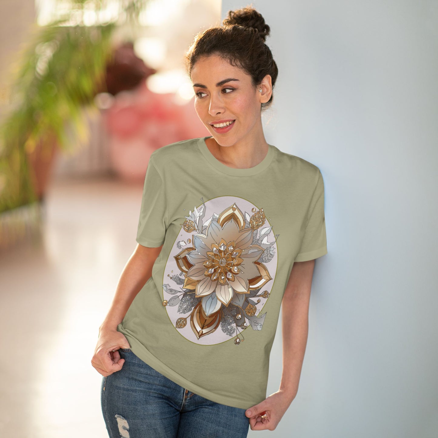 Organic T-shirt with Flower