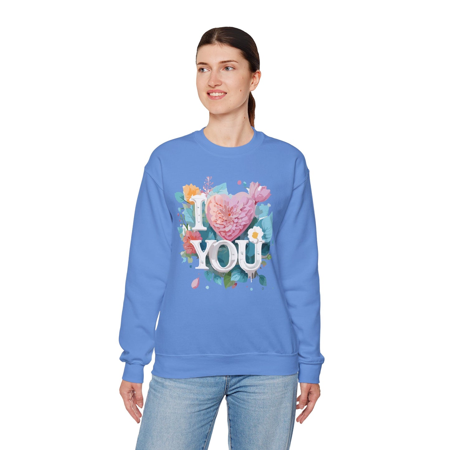 Floral Love Sweatshirt, Valentine's Day Sweatshirt, Love Flower Sweatshirt