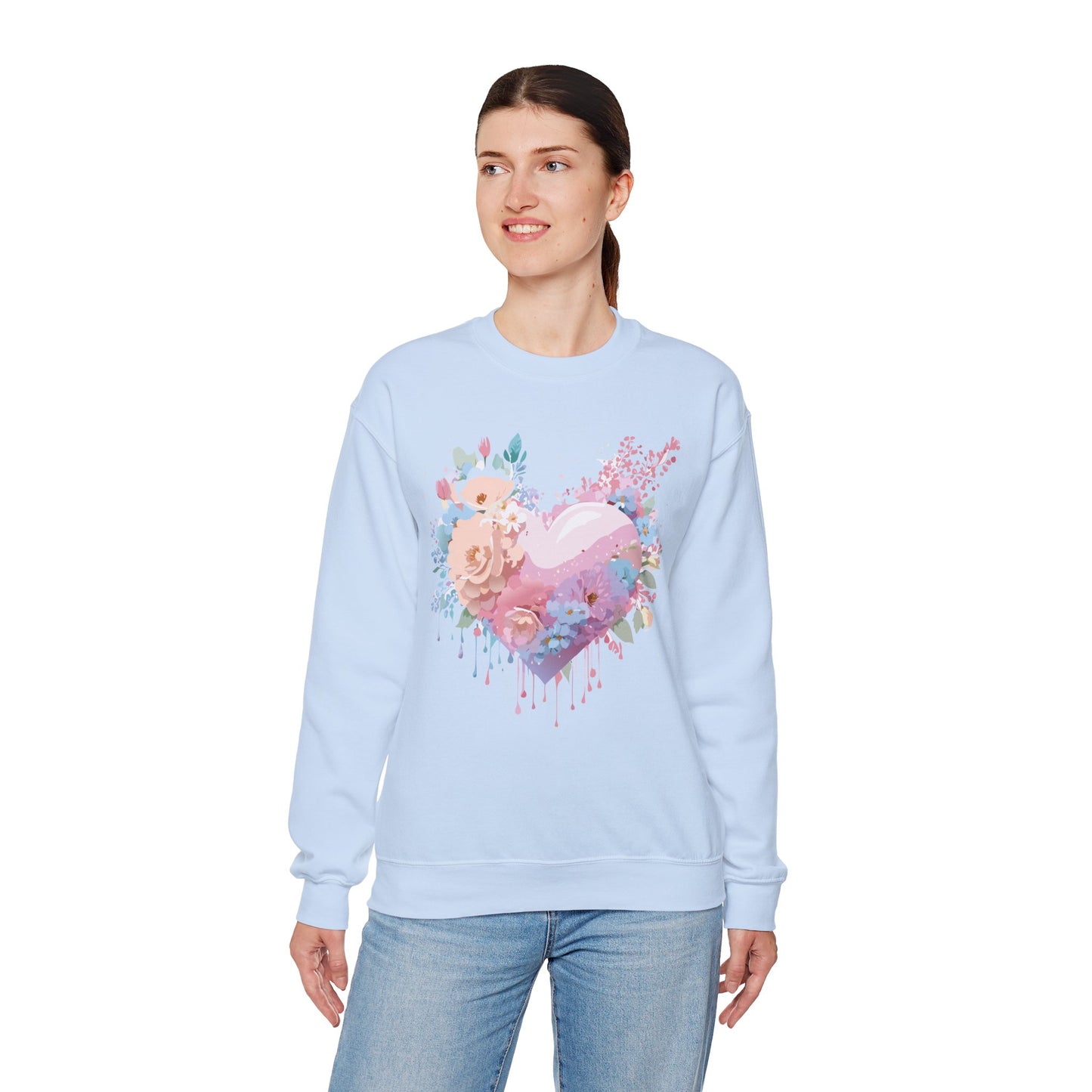 Floral Heart Sweatshirt, Floral Love Sweatshirt, Valentine's Day Sweatshirt, Heart Floral Sweatshirt