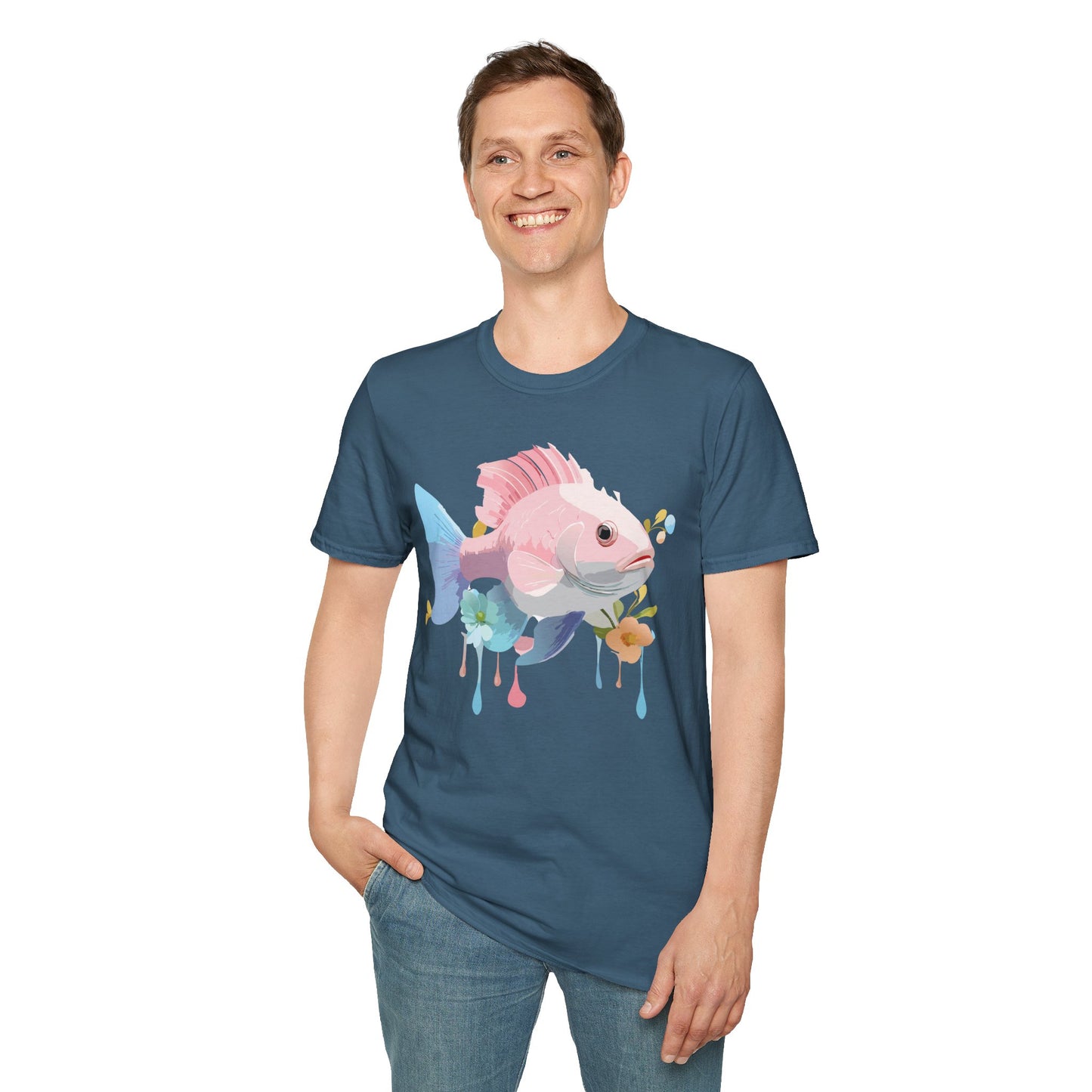 Fish Art Design Shirt, T Shirt with Fish, Graphic Shirt, Tee Shirt with Graphic Design, Shirt with Fish Graphic Art