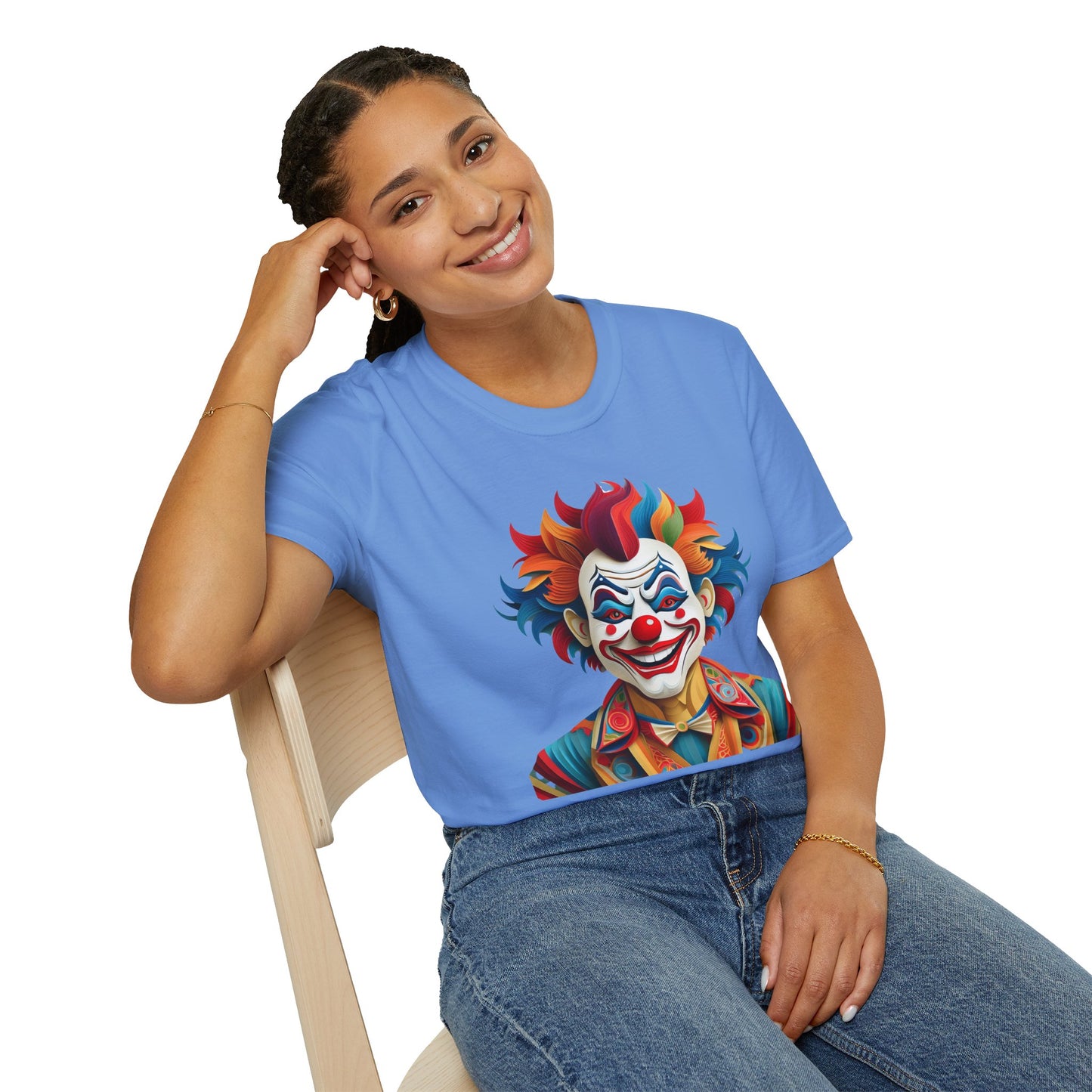 Clown Shirt, T Shirt with Clown, Funny Man Shirt, Tee Shirt with Funny Man, Circus Shirt, Shirt with Circus, Scary Man Shirt, Shirt with Scary Man