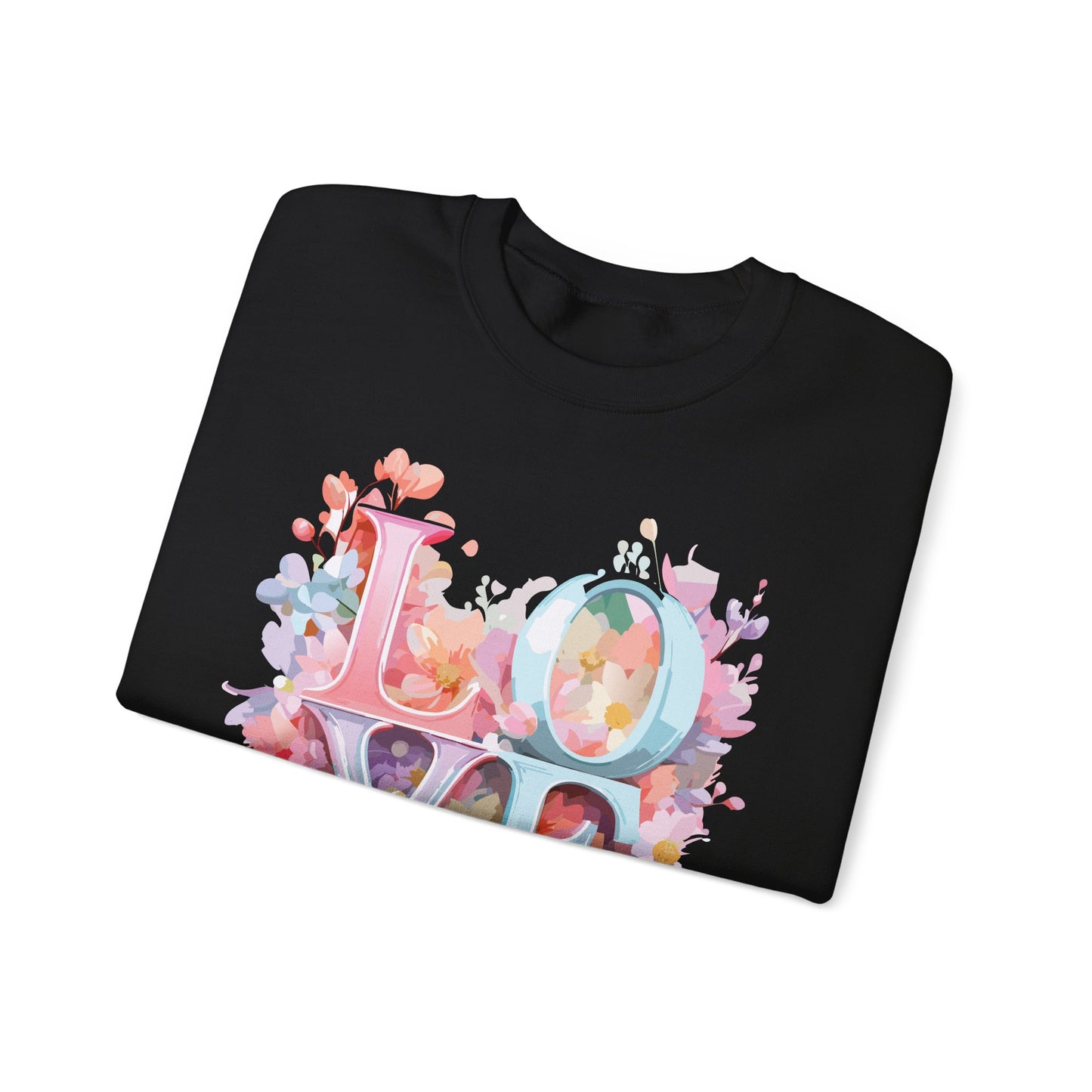 Floral Love Sweatshirt, Valentine's Day Sweatshirt, Love Flower Sweatshirt