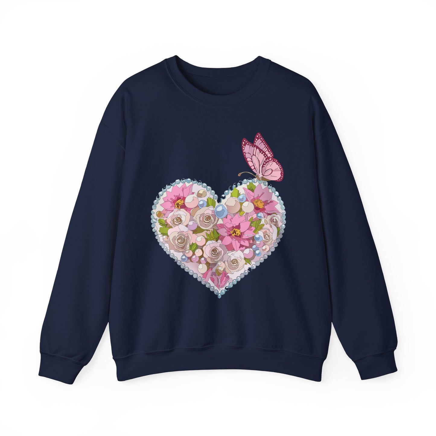Floral Heart Sweatshirt, Floral Love Sweatshirt, Valentine's Day Sweatshirt, Heart Floral Sweatshirt