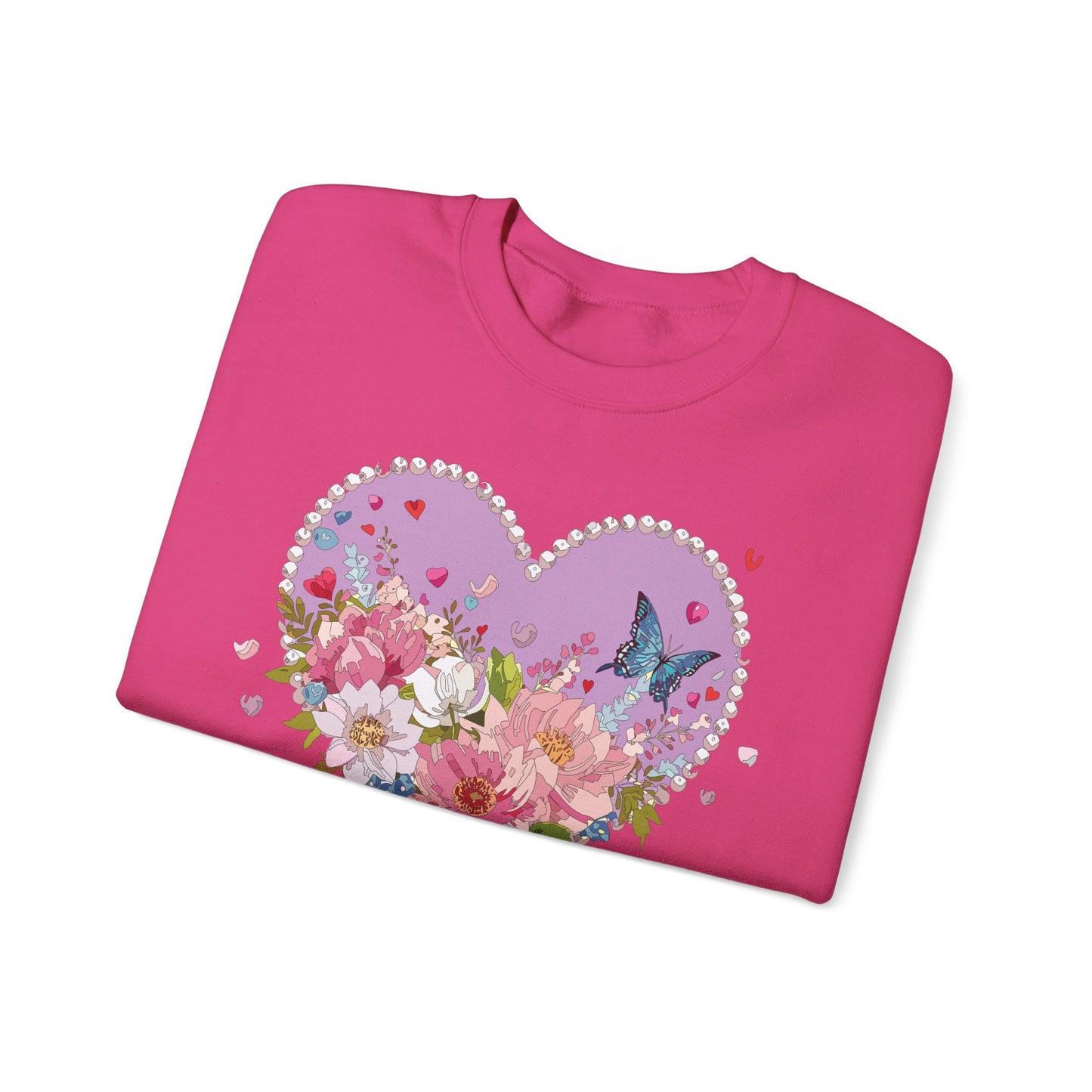 Floral Heart Sweatshirt, Floral Love Sweatshirt, Valentine's Day Sweatshirt, Heart Floral Sweatshirt