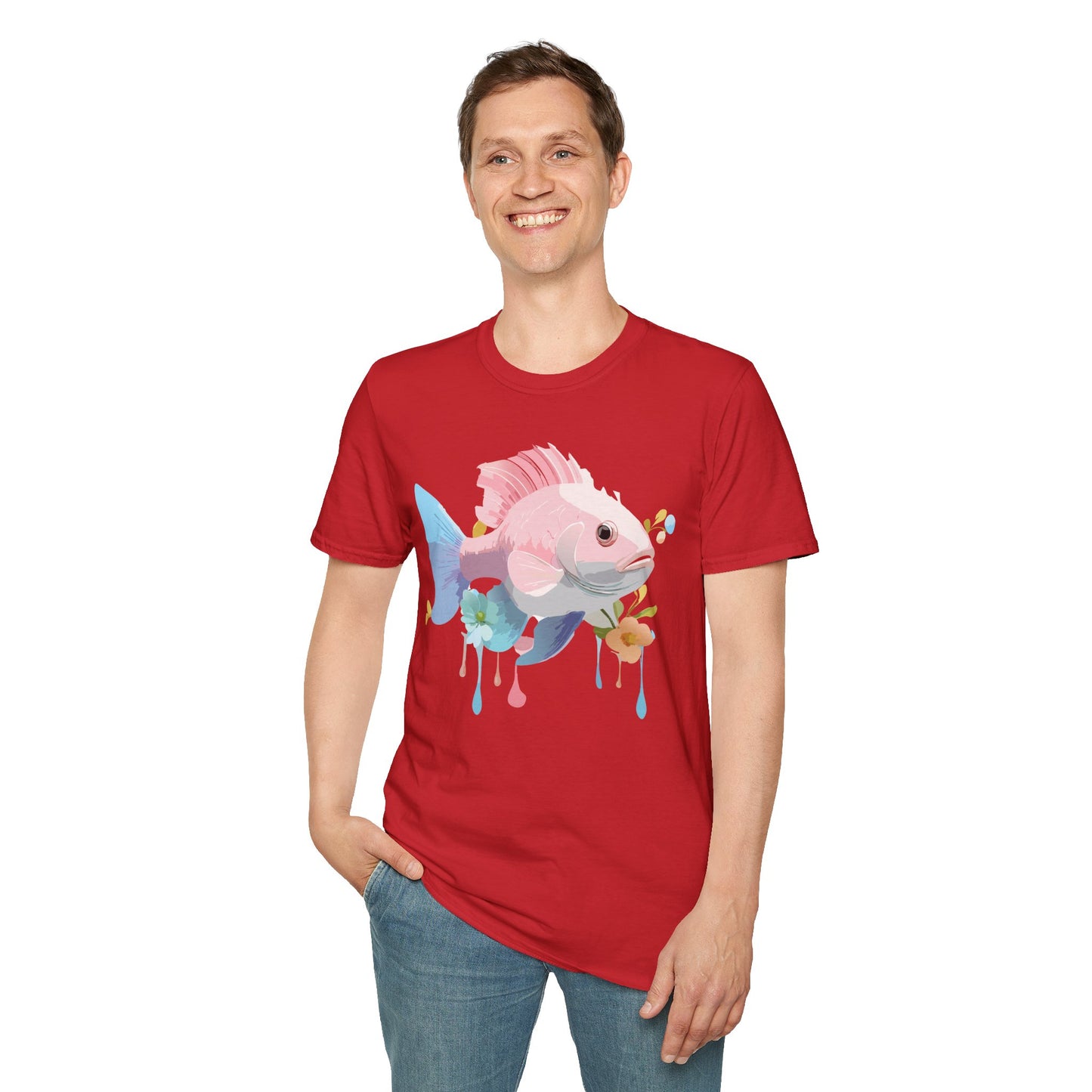 Fish Art Design Shirt, T Shirt with Fish, Graphic Shirt, Tee Shirt with Graphic Design, Shirt with Fish Graphic Art