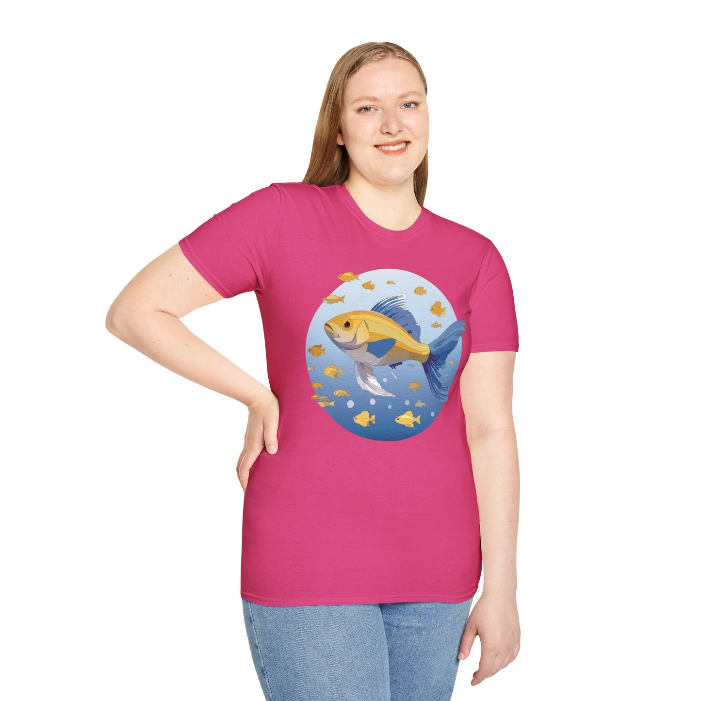 Fish Art Design Shirt, T Shirt with Fish, Graphic Shirt, Tee Shirt with Graphic Design, Shirt with Fish Graphic Art