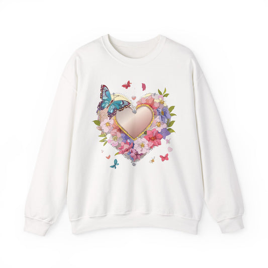 Floral Heart Sweatshirt, Floral Love Sweatshirt, Valentine's Day Sweatshirt, Heart Floral Sweatshirt