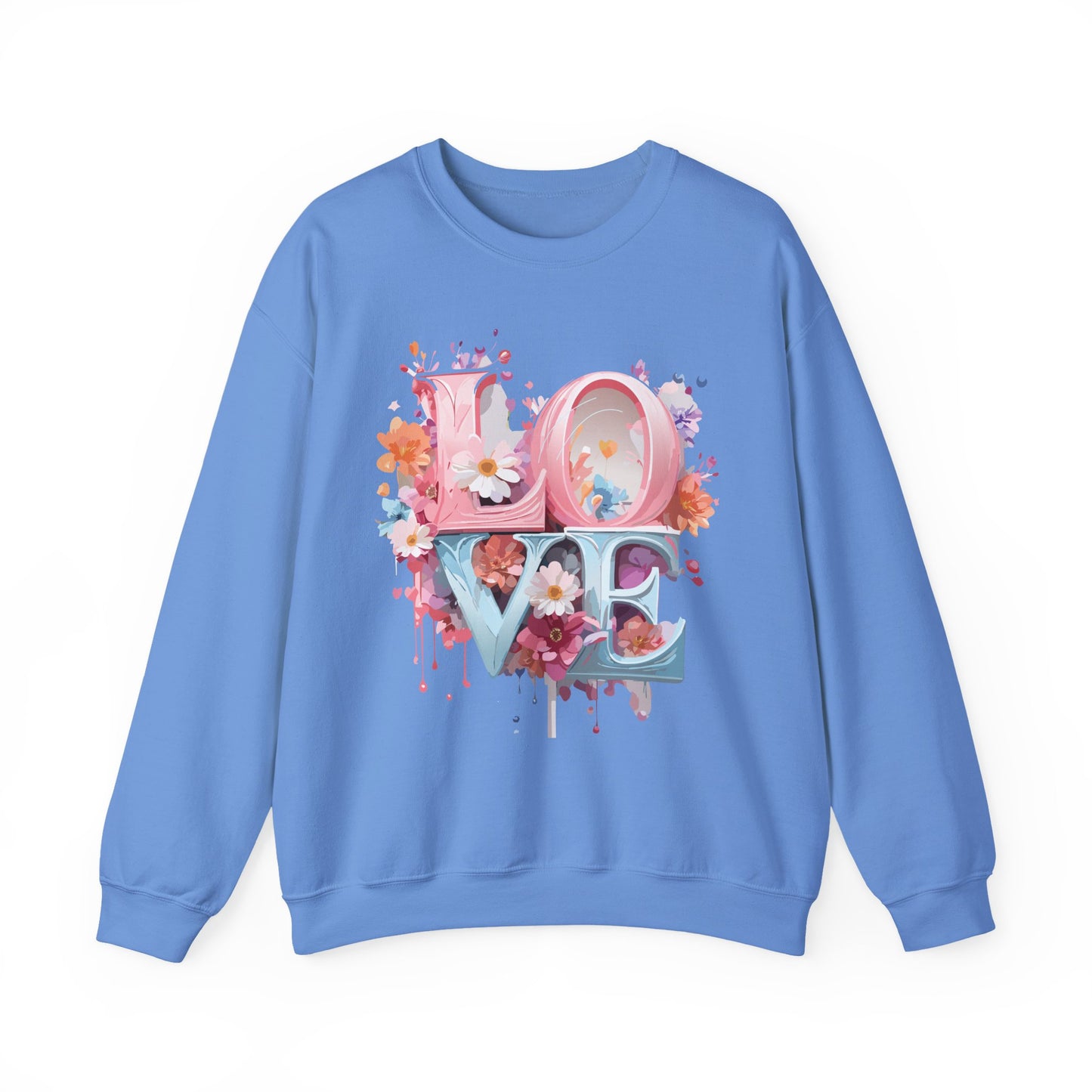 Floral Love Sweatshirt, Valentine's Day Sweatshirt, Love Flower Sweatshirt