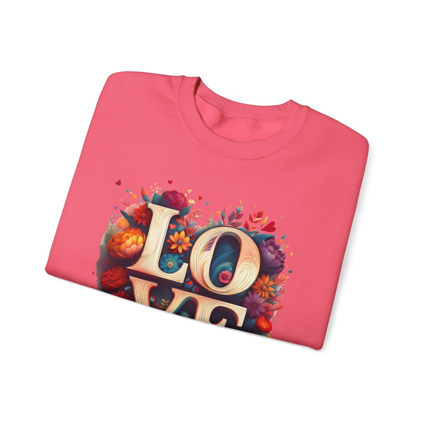 Floral Love Sweatshirt, Valentine's Day Sweatshirt, Love Flower Sweatshirt