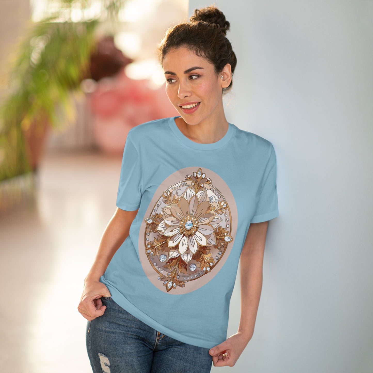 Organic T-shirt with Flower